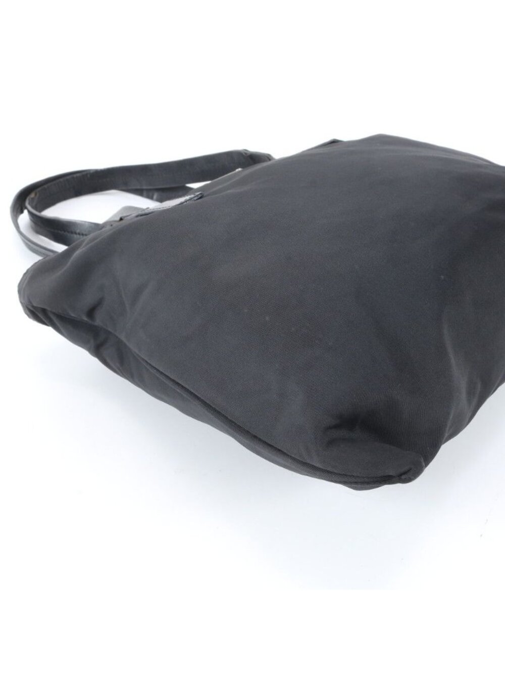 ★SOLD★ Prada Tessuto Nylon Triangle Logo Leather Tote Shoulder Black - Picture 6 of 8